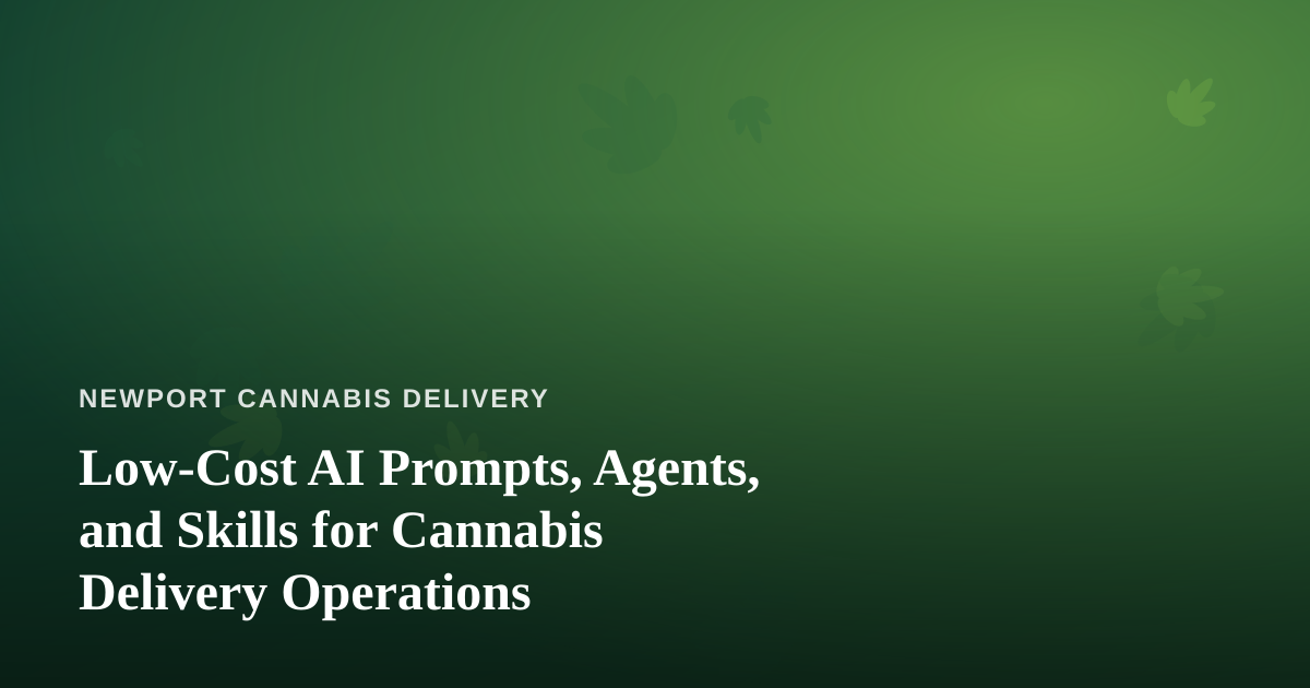 Low-Cost AI Prompts, Agents, and Skills for Cannabis Delivery Operations