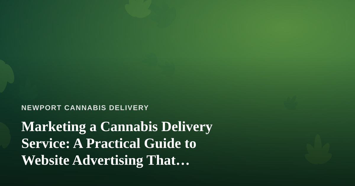 Marketing a Cannabis Delivery Service: A Practical Guide to Website Advertising That Actually Works