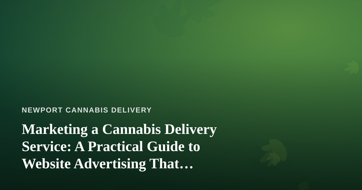 Marketing a Cannabis Delivery Service: A Practical Guide to Website Advertising That Actually Works