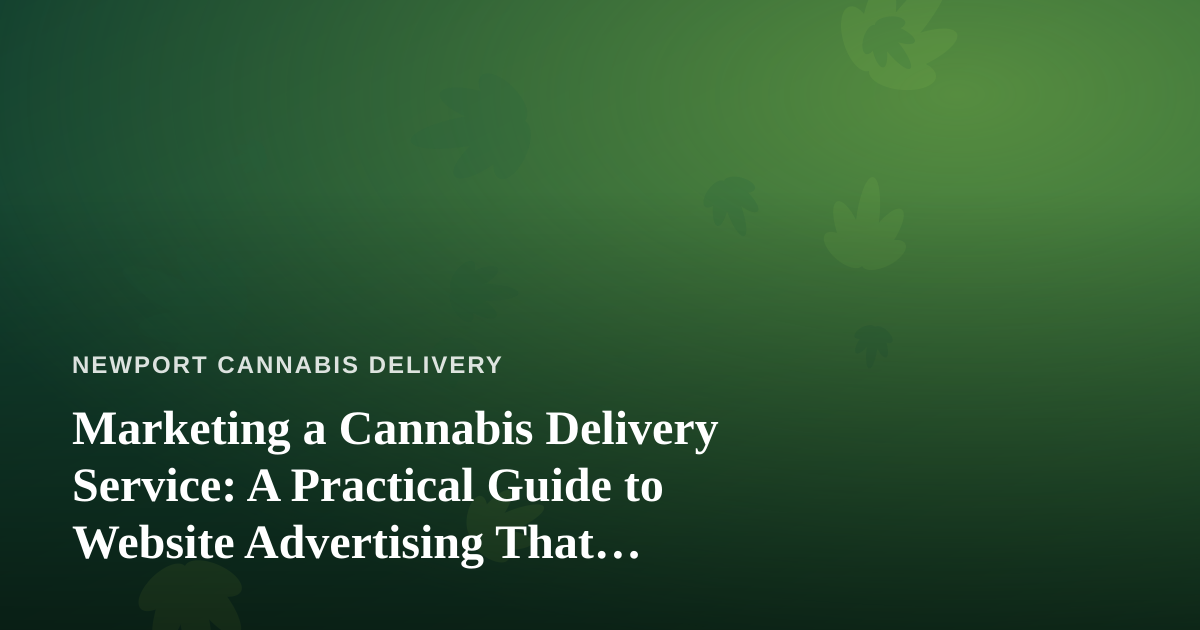 Marketing a Cannabis Delivery Service: A Practical Guide to Website Advertising That Actually Works