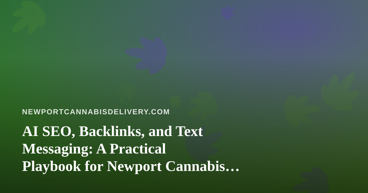 AI SEO, Backlinks, and Text Messaging: A Practical Playbook for Newport Cannabis Delivery Shops