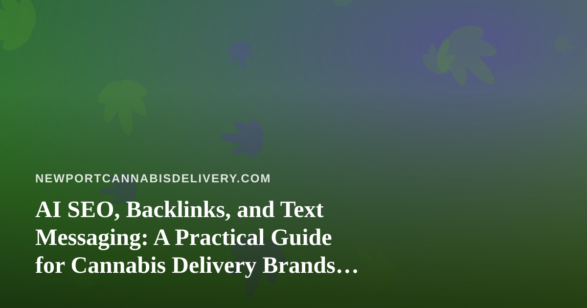 AI SEO, Backlinks, and Text Messaging: A Practical Guide for Cannabis Delivery Brands in Newport