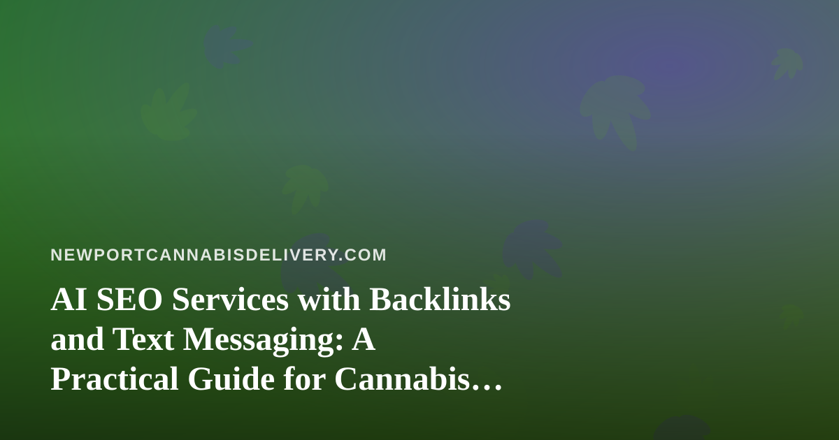 AI SEO Services with Backlinks and Text Messaging: A Practical Guide for Cannabis Delivery Shops